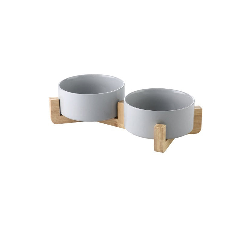 Keramiknapf mit Holzhalter – Elegant & Funktional