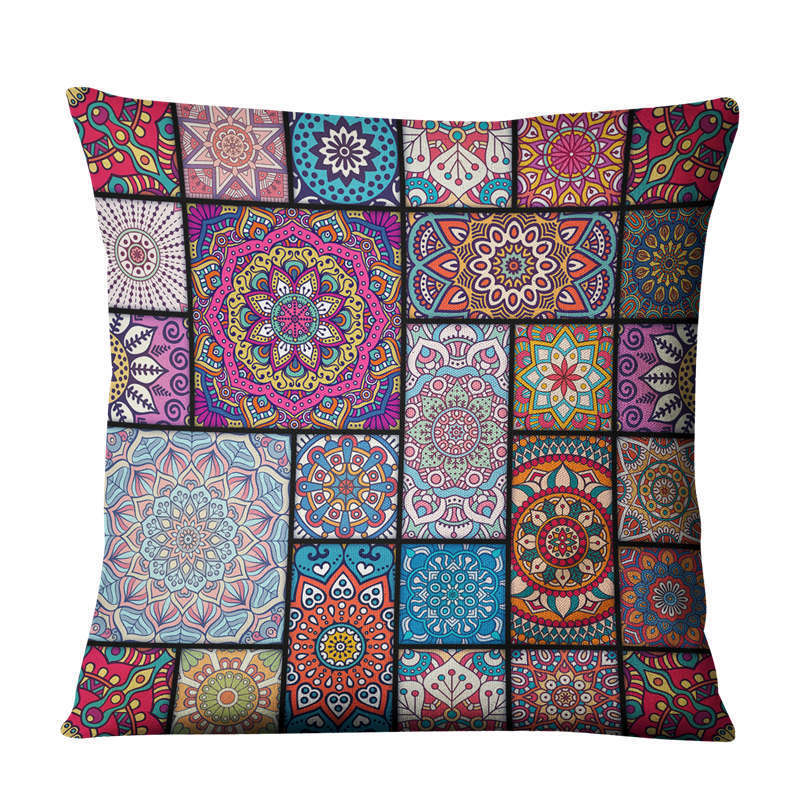 Boho Leinen - Kissenhülle (45x45 cm) – ohne Kern