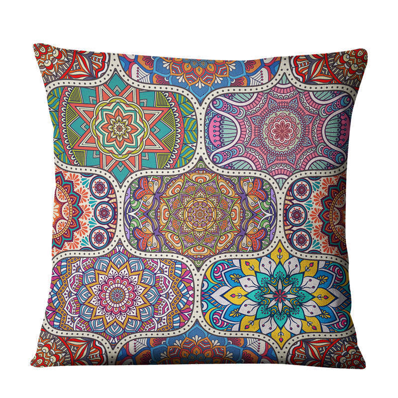 Boho Leinen - Kissenhülle (45x45 cm) – ohne Kern
