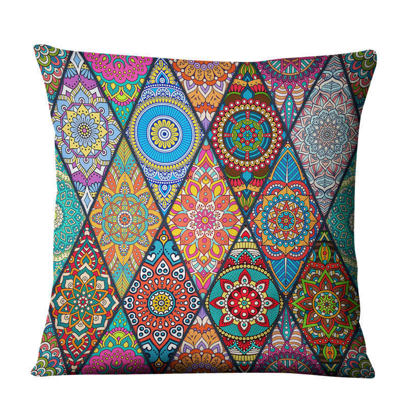 Boho Leinen - Kissenhülle (45x45 cm) – ohne Kern