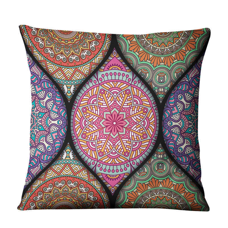 Boho Leinen - Kissenhülle (45x45 cm) – ohne Kern