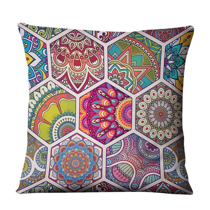 Boho Leinen - Kissenhülle (45x45 cm) – ohne Kern