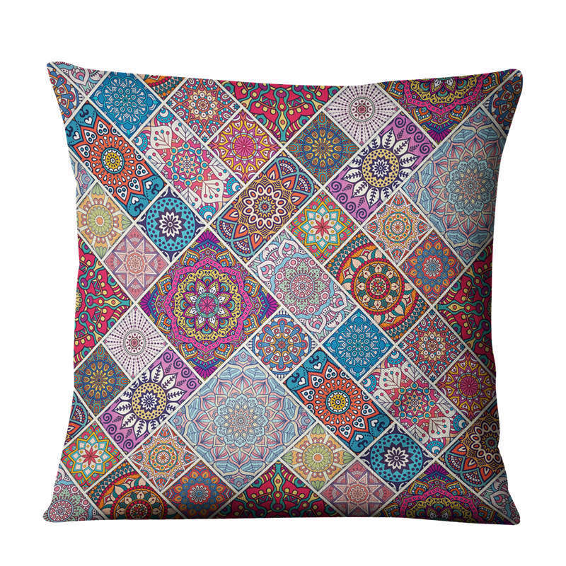 Boho Leinen - Kissenhülle (45x45 cm) – ohne Kern