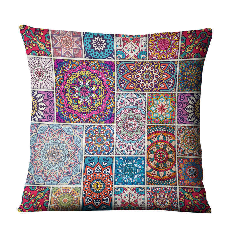 Boho Leinen - Kissenhülle (45x45 cm) – ohne Kern