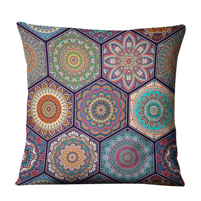Boho Leinen - Kissenhülle (45x45 cm) – ohne Kern