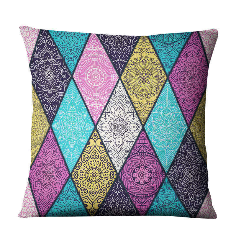 Boho Leinen - Kissenhülle (45x45 cm) – ohne Kern