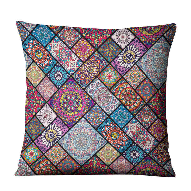 Boho Leinen - Kissenhülle (45x45 cm) – ohne Kern