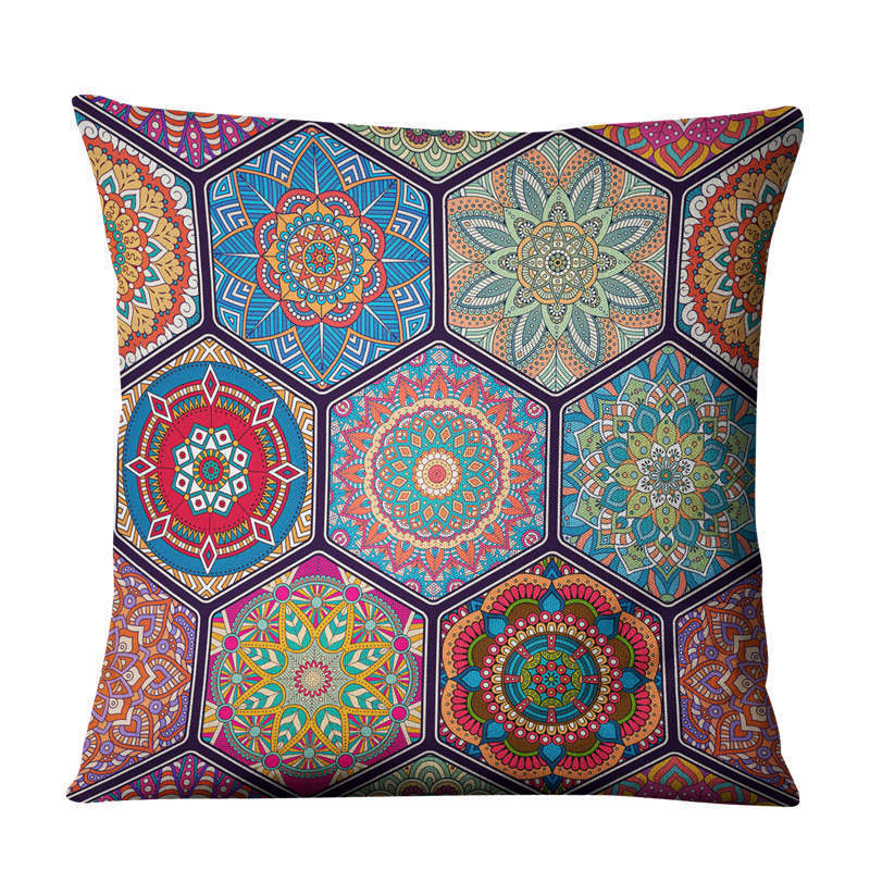 Boho Leinen - Kissenhülle (45x45 cm) – ohne Kern