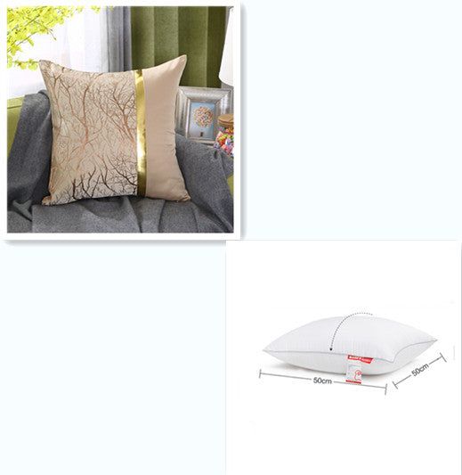 Elegante Kissenhülle mit Goldakzenten - perfekt für Sofa und Bett