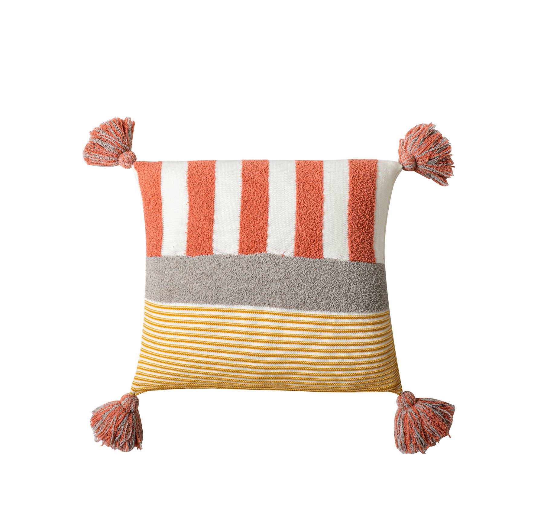 Skandinavisches Deko-Kissen mit Streifenmuster 45x45 cm - Stilvolles Design für Sofa und Bett