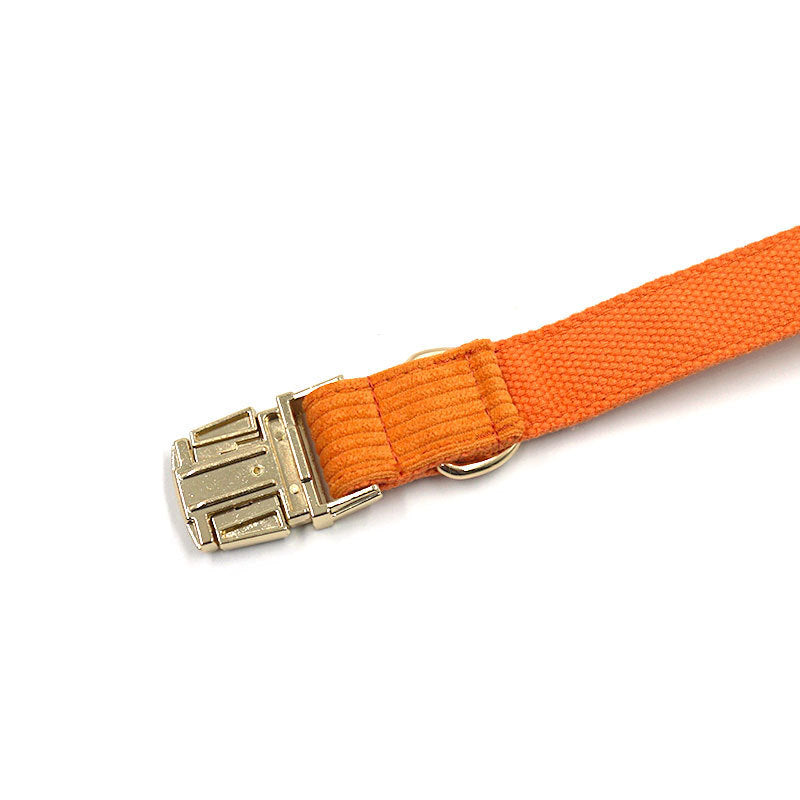 Cord-Hundehalsband mit Metallschließe – Weich & Strapazierfähig