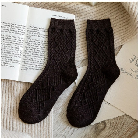 Kuschelige Damen-Wollsocken mit dekorativem Muster