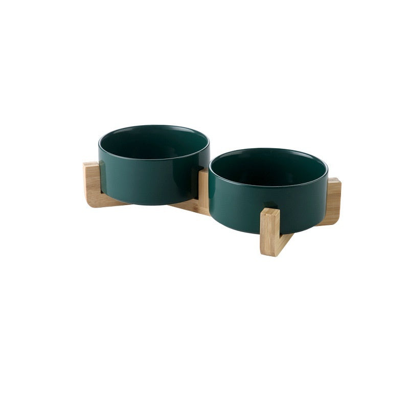 Keramiknapf mit Holzhalter – Elegant & Funktional