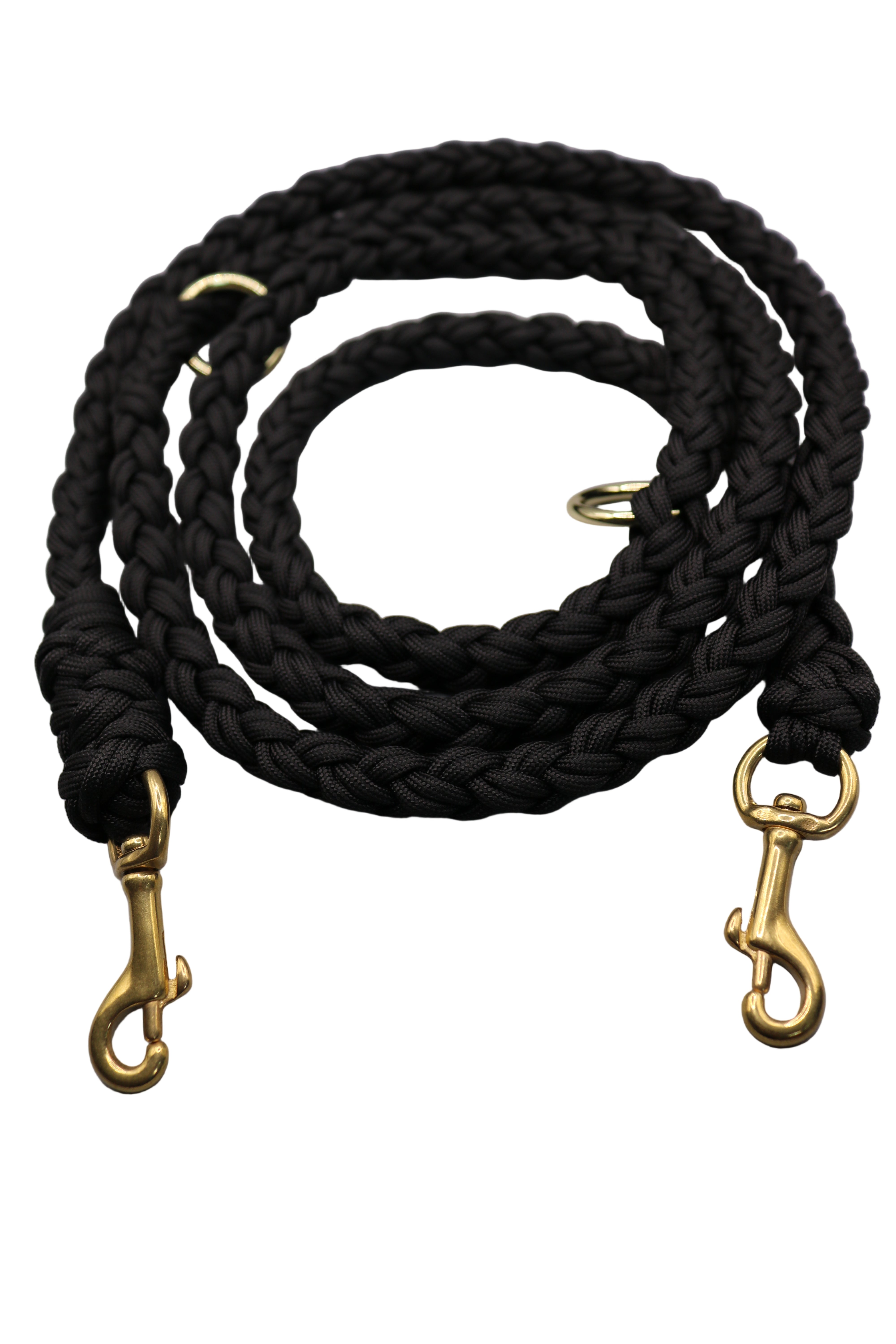 Paracord Leine Schwarz verstellbar bis 230cm - Elegante schwarze Hundeleine für jeden Anlass