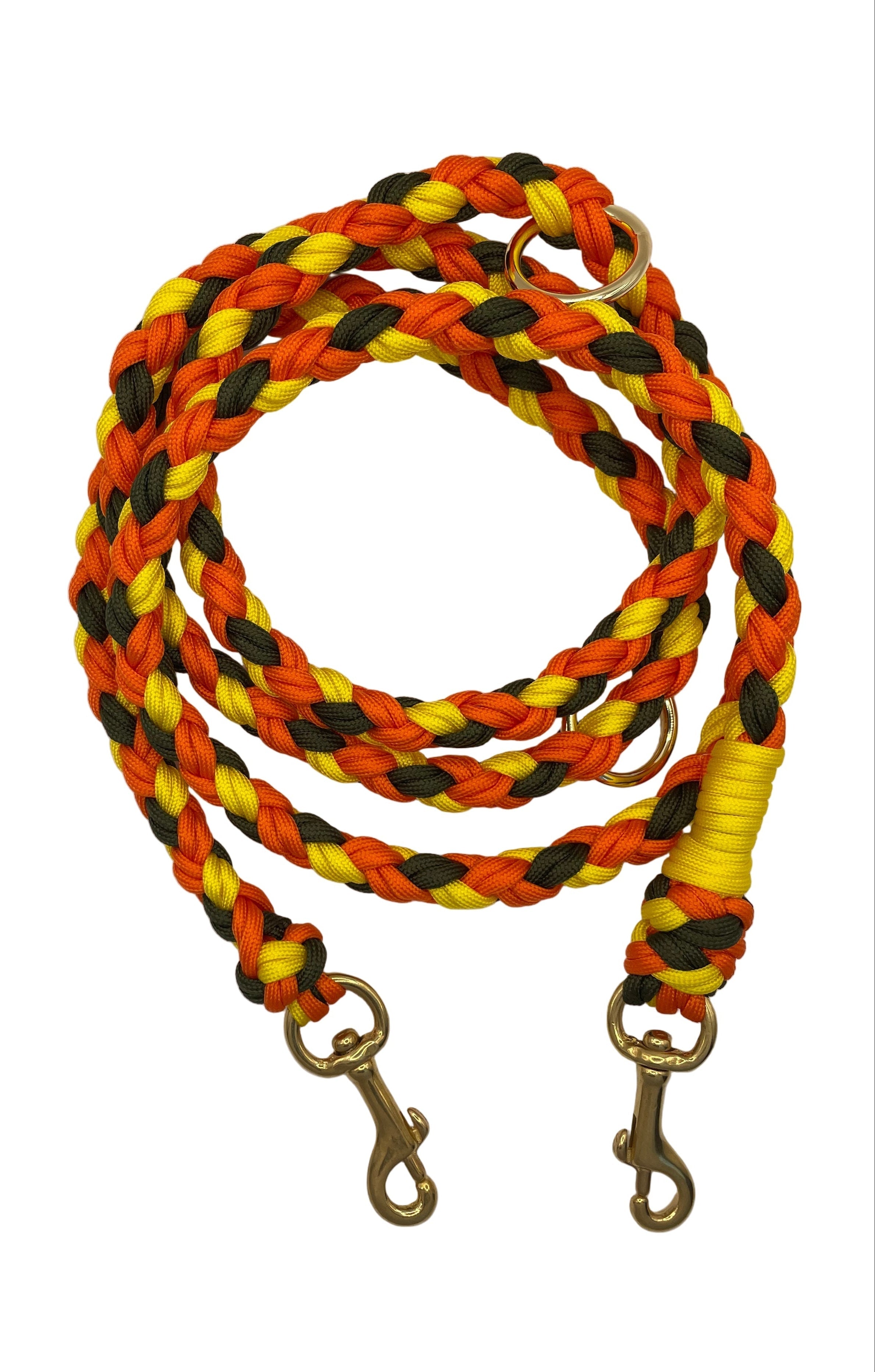 Paracord Hundeleine Rudi in Nahaufnahme - handgefertigt und verstellbar