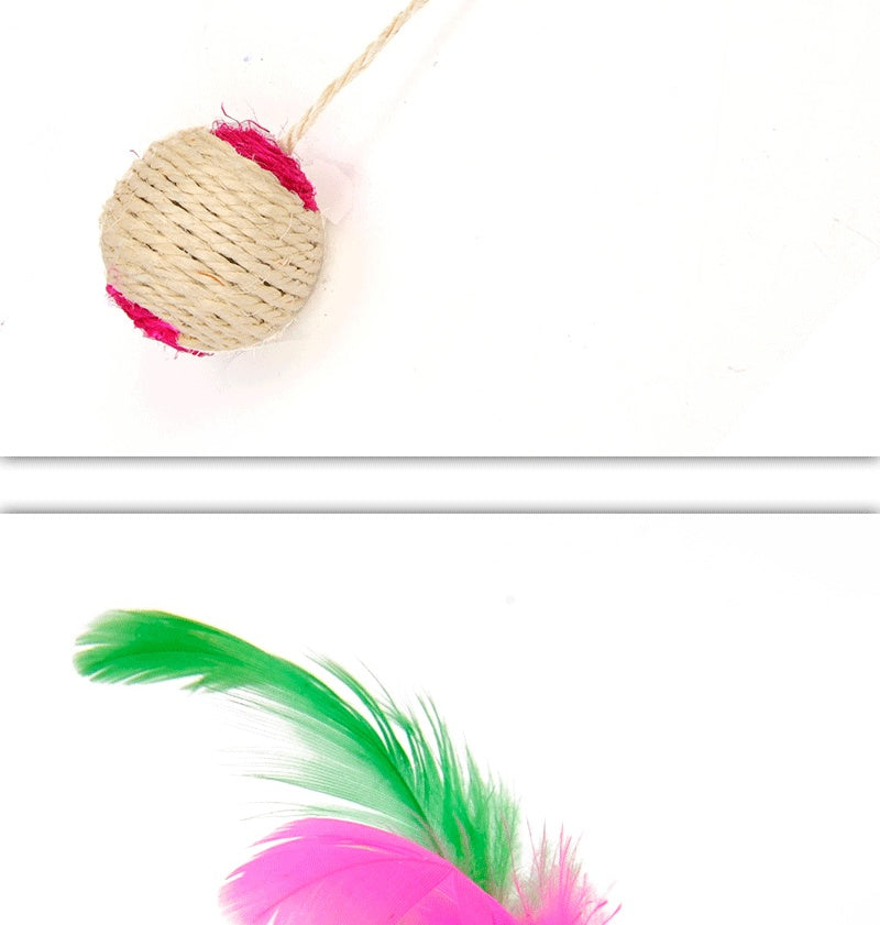 Sisalball mit Feder - Robustes und langlebiges Katzenspielzeug