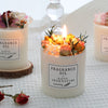 Romantische Kerze mit echten Trockenblumen - dekorative Aromakerze